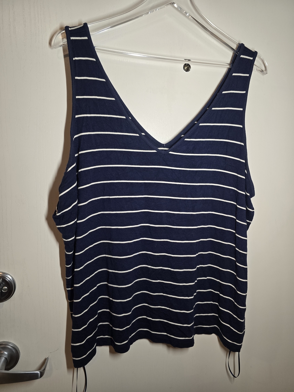 Hudson Jeans Navy and White Striped V-Neck Tank